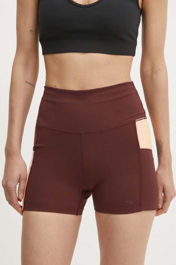 Sportovní šortky Rip Curl Revival dámské, vínová barva, vzorované, high waist