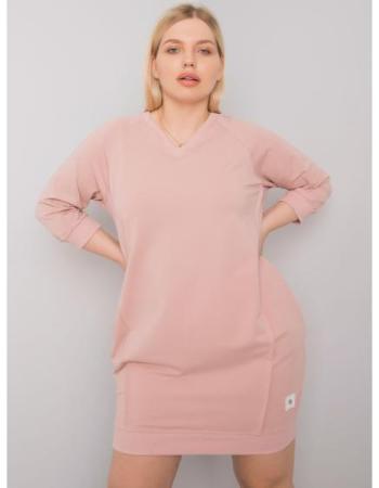 Dámské šaty bavlněné plus size KARISSA růžové  