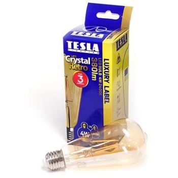 TESLA LED CONE BULB VINTAGE, E27, 4W, 380lm, 2400K teplá bílá (CB270424-3G)