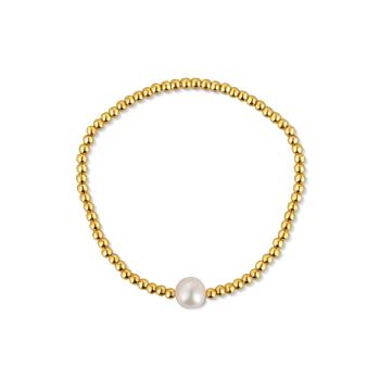 JwL Luxury Pearls Pozlacený korálkový náramek s pravou sladkovodní perlou JL0714