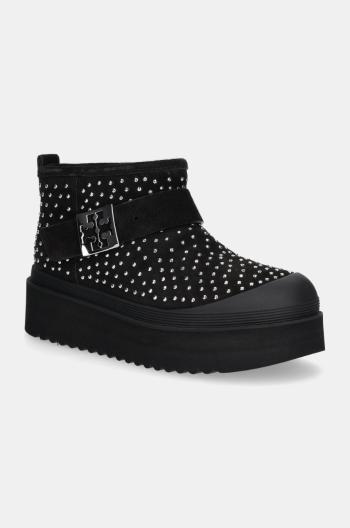 Semišové sněhule Tory Burch Mellow Shearling Stud Platform Boot černá barva, 165420-006