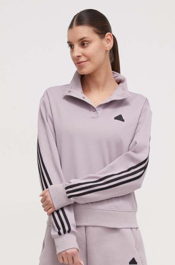 Mikina adidas dámská, fialová barva, s aplikací, IT4827