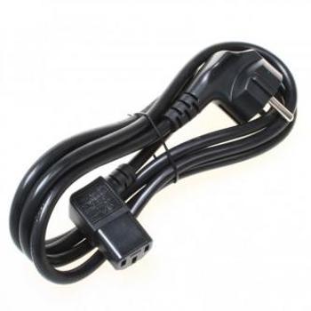 Síťový kabel 230V napájací, CEE7 (vidlica) - C13, 2m, VDE approved, černý, Logo, lomený