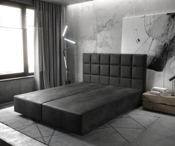 Boxspring postel Dream-Fine 180x200 cm mikrovlákno antracitová