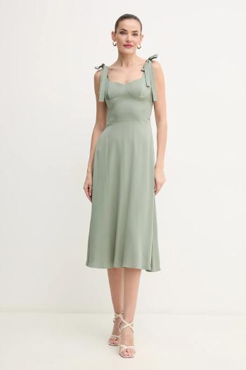 Šaty Armani Exchange zelená farba, midi, áčkový strih, XW000441 AF12742