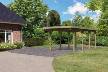 Dřevěný přístřešek / carport CLASSIC 2A s plechy Lanitplast