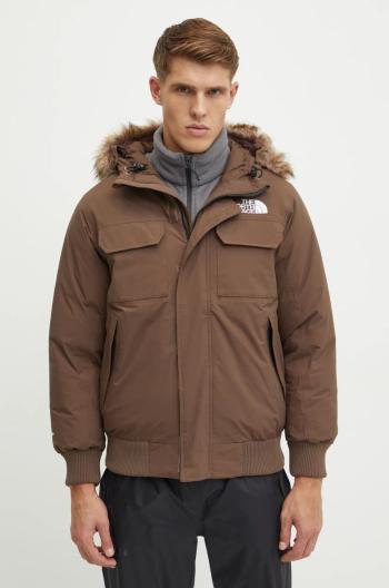 Péřová bunda The North Face McMurdo Bomber pánská, hnědá barva, zimní, NF0A5GD91OI1