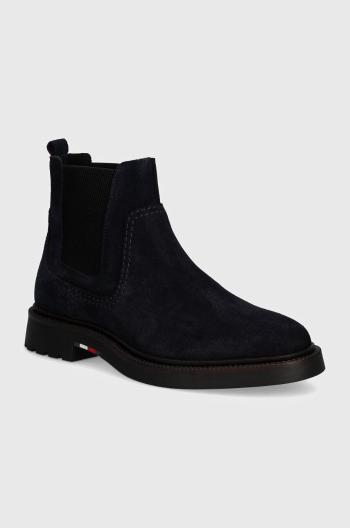 Semišové kotníkové boty Tommy Hilfiger HILFIGER COMFORT LWT SUEDE CHEL pánské, tmavomodrá barva, FM0FM05104