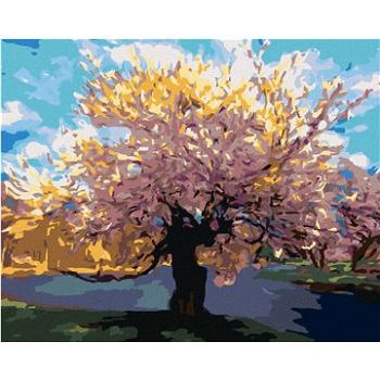 Diamondi - Diamantové malování - SAKURA U POTOKA, 40x50 cm, bez rámu a bez vypnutí plátna (606470A)