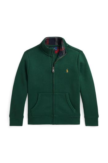 Dětská bavlněná mikina Polo Ralph Lauren zelená barva, hladká, 322953025001