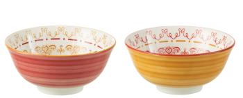 Set 2ks barevná porcelánová miska Bowl Jam - Ø15*7cm/ 570ml 34730