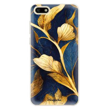 Odolné silikonové pouzdro iSaprio - Gold Leaves - Huawei Y5 2018