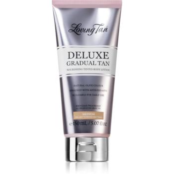 Loving Tan Deluxe Gradual Tan vyživující tělové mléko pro zvýraznění opálení odstín Medium 150 ml