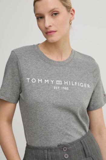 Bavlněné tričko Tommy Hilfiger šedá barva, WW0WW40276