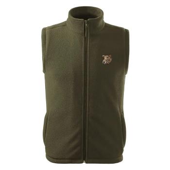 Bontis Fleecová vesta s výšivkou Divočák - Military | 2XL