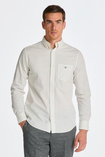 KOŠILE GANT REG MICRO PRINT SHIRT EGGSHELL