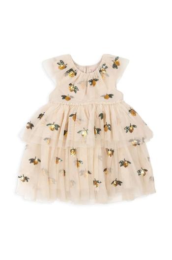 Dívčí šaty Konges Sløjd YVONNE FAIRY DRESS béžová barva, mini, KS102156