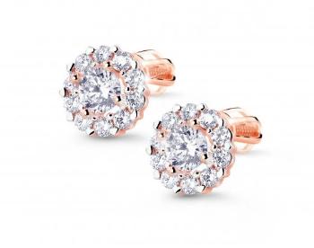 Cutie Jewellery Krásné náušnice z růžového zlata se zirkony Z8040-30-10-X-4