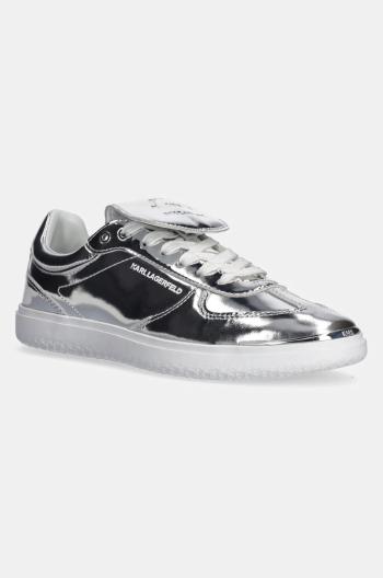 Kožené sneakers boty Karl Lagerfeld ATLAS stříbrná barva, KL63820