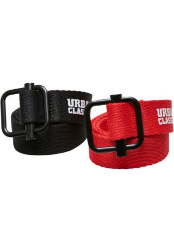 Urban Classics Industrial Canvas Belt Kids 2-Pack black/red - UNI