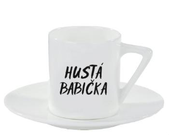 Espresso hrnek s podšálkem 100ml Hustá babička