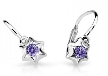 Cutie Jewellery Dětské náušnice z bílého zlata C2159-10-X-2 fialová