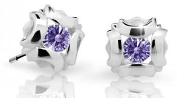 Cutie Jewellery Slušivé dětské náušnice z bílého zlata C2216-30-X-2 fialová