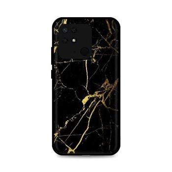 TopQ Kryt LUXURY Xiaomi Redmi 10C pevný Marble černo-zlatý 76208 (Sun-76208)