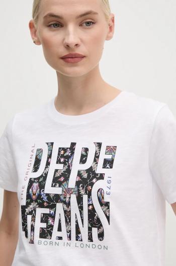 Bavlněné tričko Pepe Jeans GLORIA bílá barva, PL505964