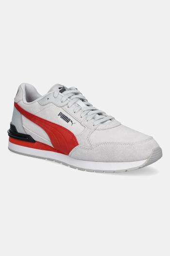 Kožené tenisky Puma ST Runner v4 SD pánske, šedá farba, 399665