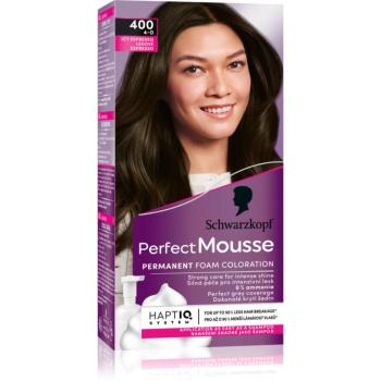 Schwarzkopf Perfect Mousse permanentní barva na vlasy odstín 400 Ledové Espresso 2x35 ml