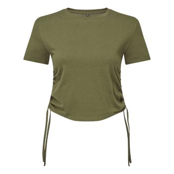 TriDri® Dámský řasený crop top - Olivová | 2XS