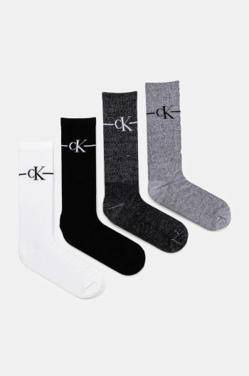 Ponožky Calvin Klein Jeans 4-pack pánské, černá barva, 701229454