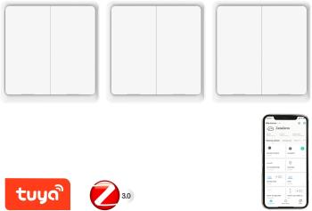 Kapcsoló Immax NEO Smart készlet 3x kapcsoló 2-gombos Zigbee 3.0