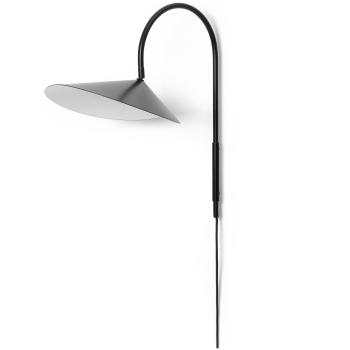 Nástěnná lampa ARUM 26 cm, černá, hliník, ferm LIVING