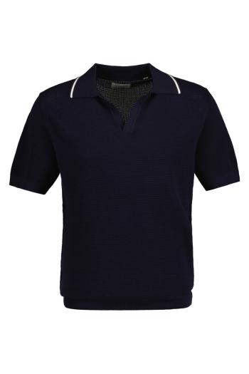 SVETR GANT COTTON TEXTURE OPEN POLO EVENING BLUE