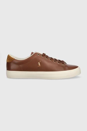 Kožené sneakers boty Polo Ralph Lauren Longwood hnědá barva