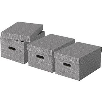 ESSELTE Home velikost M 26.5 x 20.5 x 36.5 cm, šedá - set 3 ks (628283)