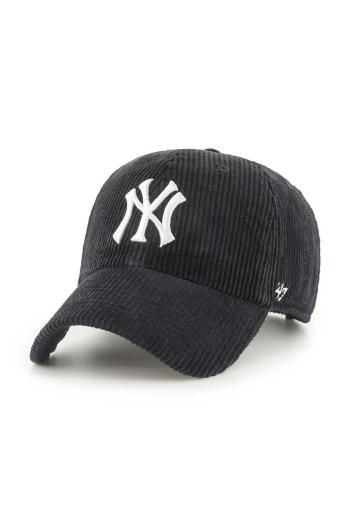 Manšestrová kšiltovka 47 brand MLB New York Yankees černá barva, s aplikací, B-THCKC17EWS-BK