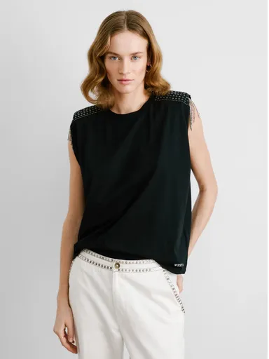 Pepe Jeans dámský černý top PL506078999 M