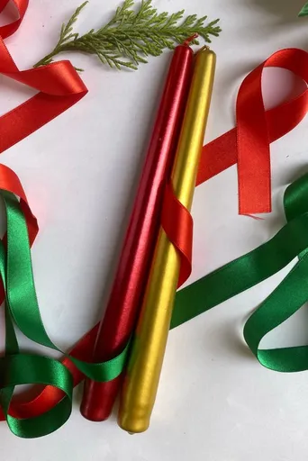 Sada svíček (2 kusy) Premium Christmas 2 - Gold, Red