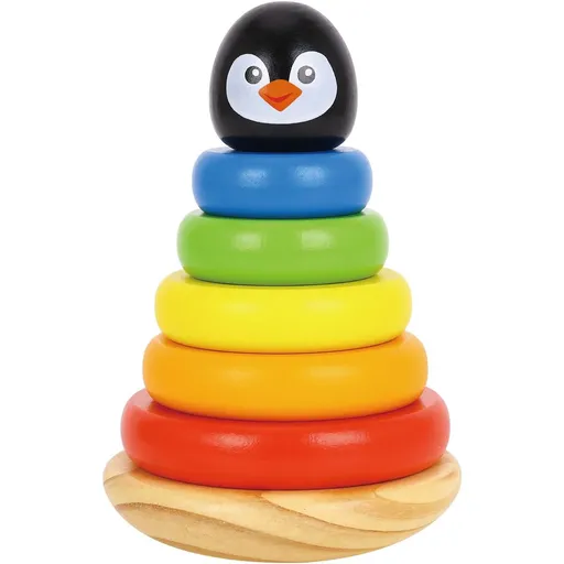 Tooky Toy Dřevěná skládací věž tučňák