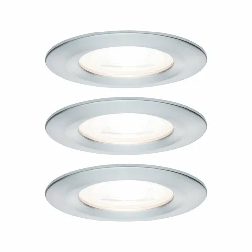 PAULMANN Vestavné svítidlo LED Nova kruhové 3x6,5W GU10 hliník broušený nevýklopné 3-krokové-stmívatelné 934.80 P 93480