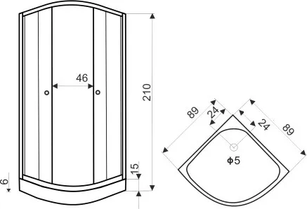 KERRA Kabina sprchová Classic 90 White + baterie 5907548113948
