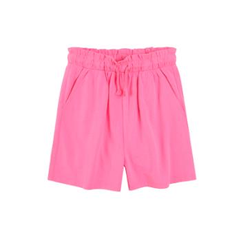 Šortky s elastiským pasem- růžové - 140 FLUO PINK