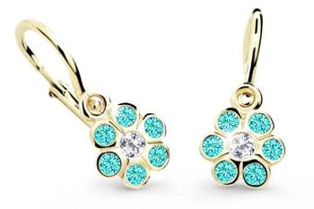 Cutie Jewellery Zlaté dětské náušnice C1737-10-X-1 světle zelená