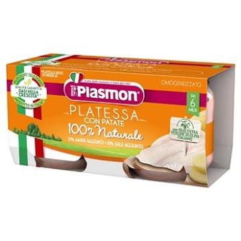 PLASMON bezlepkový zeleninový s platýsem a bramborami 2× 80 g, 6m+ (8001040411643)