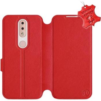 Flip pouzdro na mobil Nokia 4.2 - Červené - kožené -   Red Leather (5903226892693)