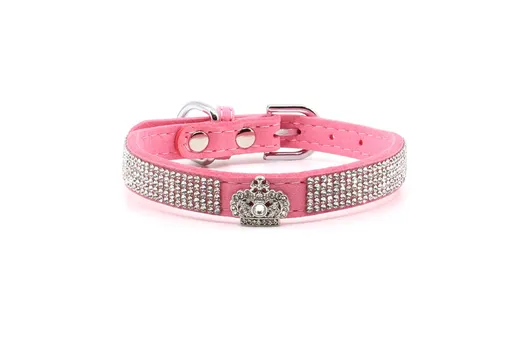 Vsepropejska Laura třpytivý obojek pro psa | 15 - 30 cm Barva: Růžová, Obvod krku: 18 - 24 cm