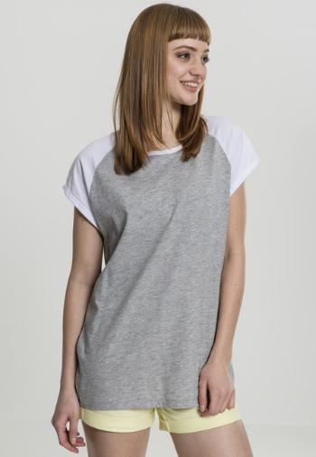 Urban Classics Ladies Contrast Raglan Tee grey/white - L